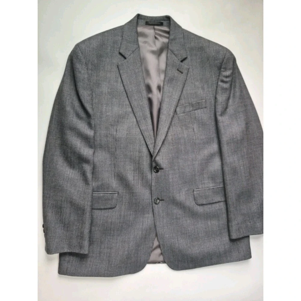 Chaps 44R Gray Blue Wool Blazer Mens 2 Button Sport Coat Single Vented Regular